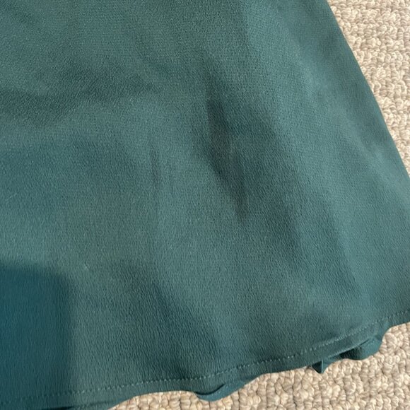 Express Dress Womens Small Emerald Green Vneck Long Sleeve Knee Holiday Casual - Picture 8 of 8